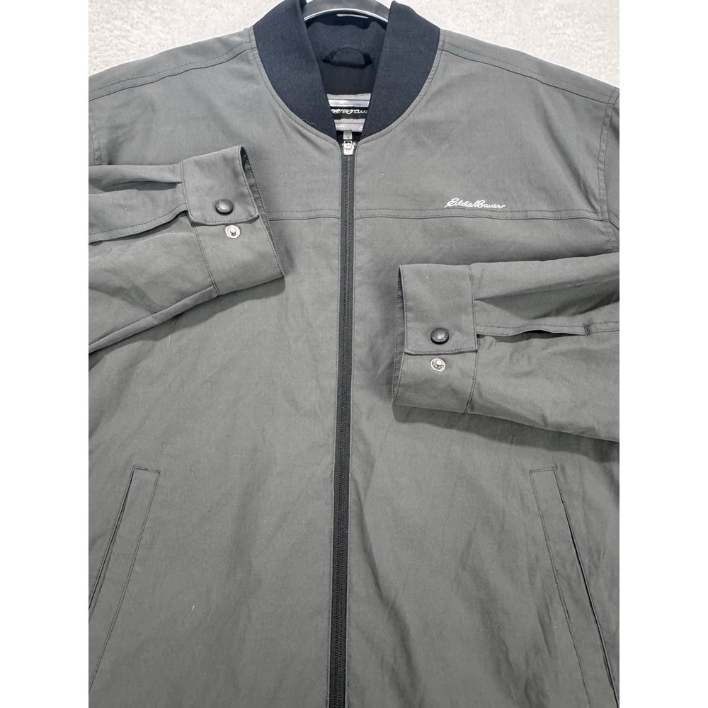 Eddie Bauer Travex Bomber Jacket Men 2XL Charcoal Gray LS Full Zip Golf Outdoors